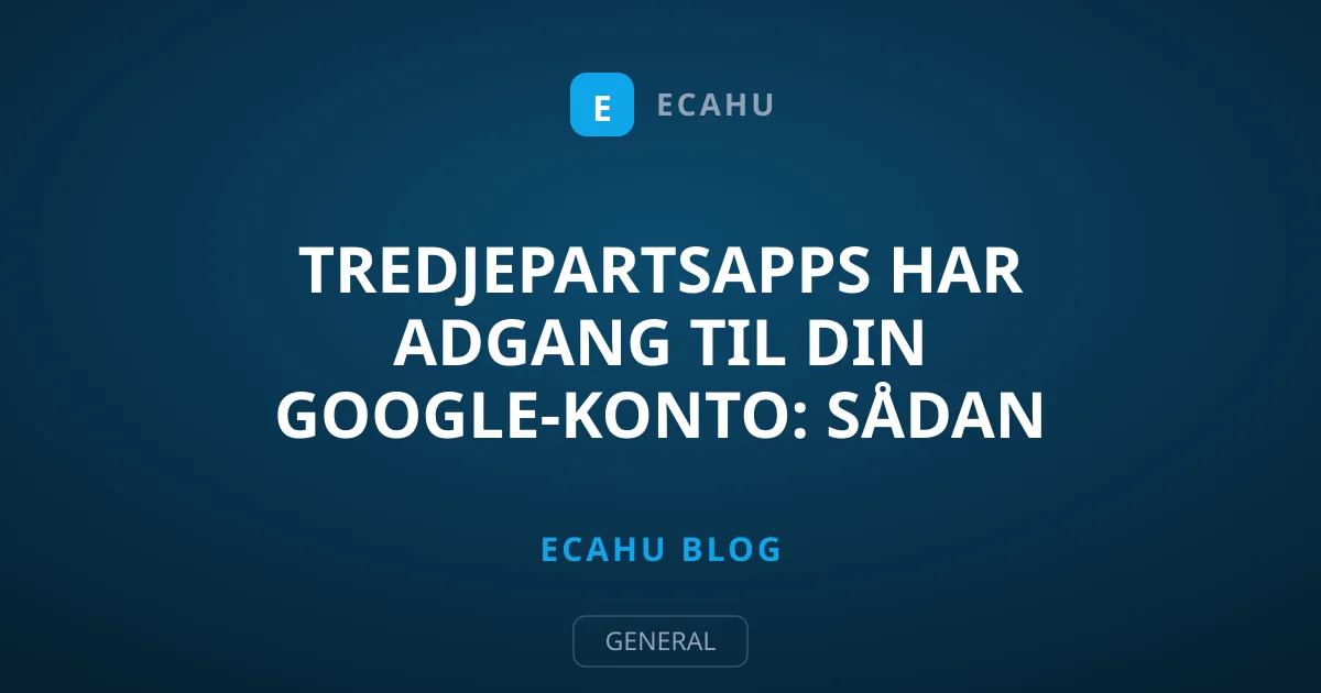 Tredjepartsapps har adgang til din Google-konto: Sådan rydder du op